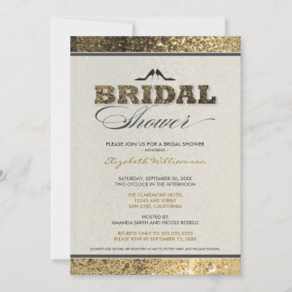 Invitación Purpurina Bling Bridal Shower Invitation (oro)