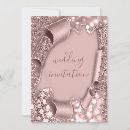 Invitación Purpurina Boda de marco Rosa