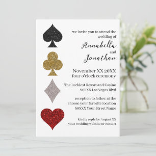 Invitación Purpurina Boda del Casino Las Vegas
