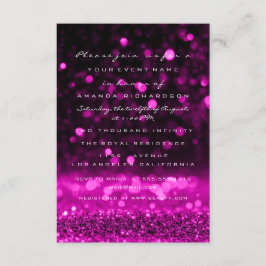 Invitación Purpurina Boda Rosa Fuchsia Bridal Sweet 16th