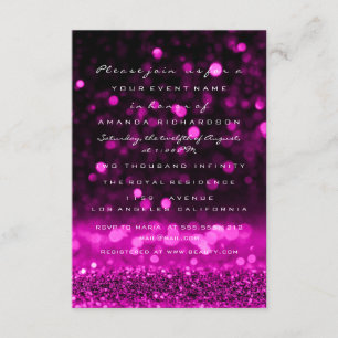 Invitación Purpurina Boda Rosa Fuchsia Bridal Sweet 16th