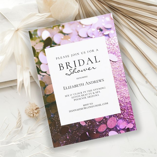Invitación Purpurina Bridal Shower (Subido por el creador)