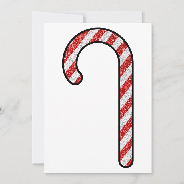 Invitación Purpurina Candy Cane (Anverso)
