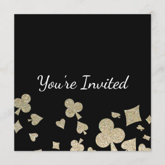 Invitación Purpurina Casino Fiesta de cumpleaños