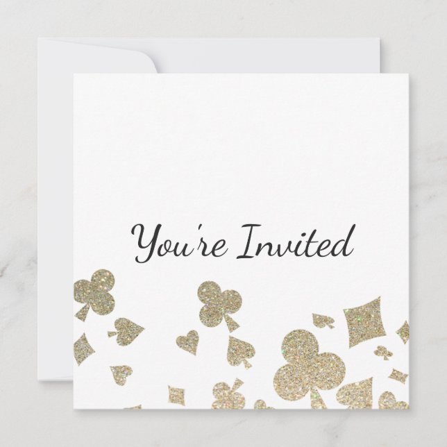 Invitación Purpurina Casino Fiesta de cumpleaños (Anverso)