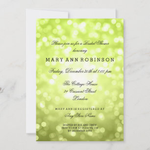 Invitación Purpurina Chartreuse Ilumina Elegante Ducha Bridal