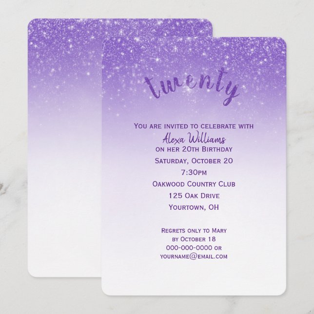 Invitación Purpurina Confetti 2010 (Anverso / Reverso)