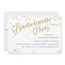 Purpurina Confetti Bachelorette Party Invitado, or