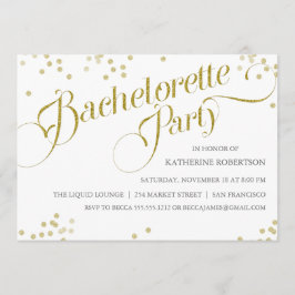 Invitación Purpurina Confetti Bachelorette Party Invitado, or