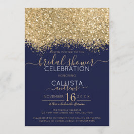 Invitación Purpurina Confetti Bridal de la Marina de Oro de L