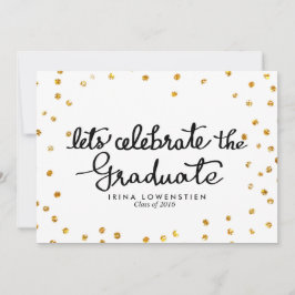 Invitación Purpurina Confetti Celebremos Al Graduado