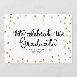 Invitación Purpurina Confetti Celebremos Al Graduado