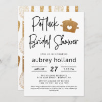 Purpurina Cute Faux Gold Potluck Bridal Shower