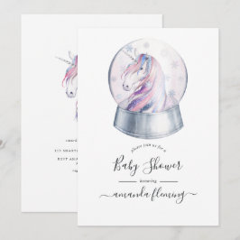 Invitación Purpurina de acuarela Navidades Unicorn Baby Showe