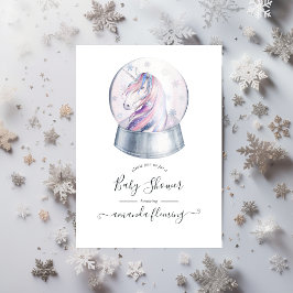 Invitación Purpurina de acuarela Navidades Unicorn Baby Showe