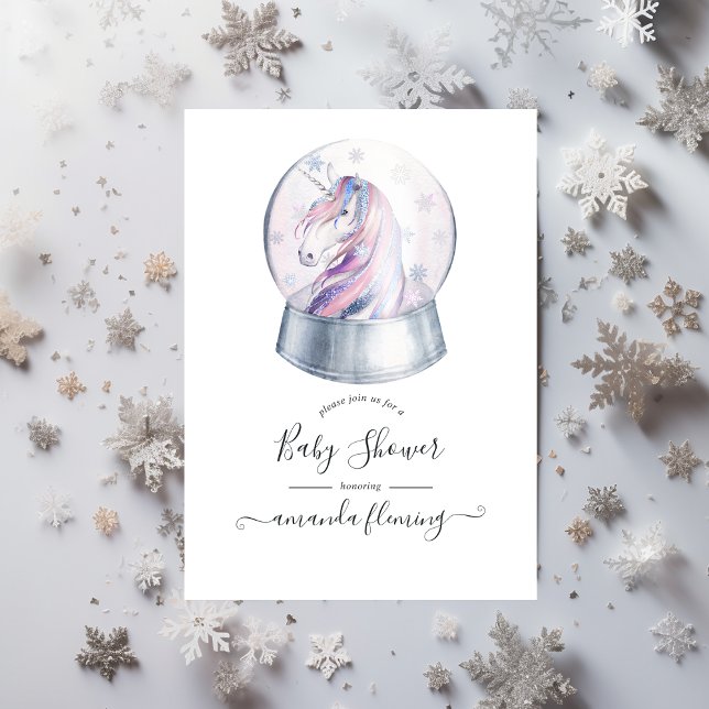 Invitación Purpurina de acuarela Navidades Unicorn Baby Showe (Subido por el creador)