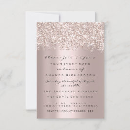 Invitación Purpurina de chispa Confetti Gris Rosa Bridal Swee