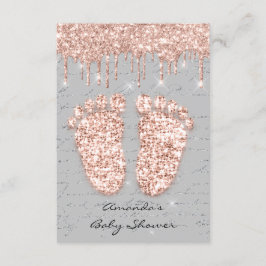 Invitación Purpurina de chispa Dris Rosa Pies de Baby Shower