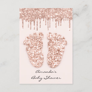 Invitación Purpurina de chispas goteo Rosa Baby Shower pies d