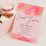 Invitación Purpurina de color de coral rosa acuarela oro foto<br><div class="desc">Purpurina de color de coral rosa de color oro foto dulce fiesta de cumpleaños 16 Sweet ,  con una caligrafía de guion de moda sobre fondo rosa. Añade tu foto al fondo. Contáctame para cambiar la fuente principal superior.</div>