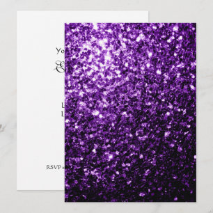 Invitación Purpurina de color púrpura oscuro personalizable