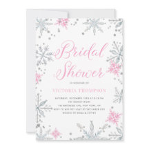 Purpurina de copos de nieve rosa ducha de novias