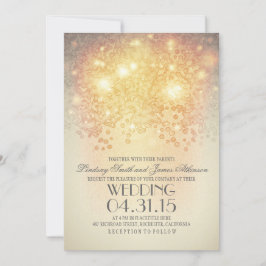 Invitación purpurina de cuerdas ilumina la elegante boda vint