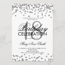 Purpurina de cumpleaños 18 Confetti White