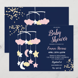 Invitación purpurina de de oro de juguete cortado