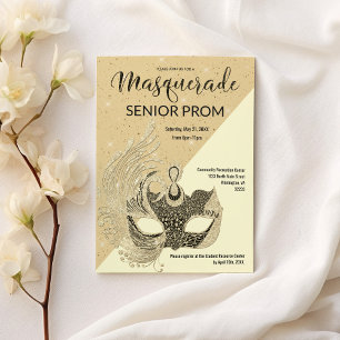 Invitación Purpurina de despedida de marfil de oro negro