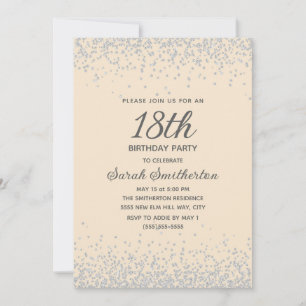 Invitación Purpurina de diamantes amarillo plateado 18 cumple