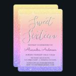Invitación Purpurina de espuma rosada morada dulce dieciséis<br><div class="desc">Dorado,  morado y rosado Pastel Purpurina de espuma arcoiris Dulce Dieciséis invitaciones de fiesta de cumpleaños. Esta invitación es perfecta para la fiesta de cumpleaños Sparkle Purpurina Sweet 16 que busca celebrar con estilo.</div>