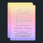 Invitación Purpurina de espuma rosada morada dulce dieciséis<br><div class="desc">Dorado,  morado y rosado Pastel Purpurina de espuma arcoiris Dulce Dieciséis invitaciones de fiesta de cumpleaños. Esta invitación es perfecta para la fiesta de cumpleaños Sparkle Purpurina Sweet 16 que busca celebrar con estilo.</div>