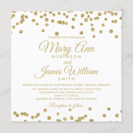 Invitación Purpurina de Faux de oro Confetti Elegante Boda Bl