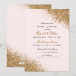 Invitación PURPURINA de FAUX Polvo Rubor y ducha de novias do