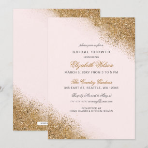 Invitación PURPURINA de FAUX Polvo Rubor y ducha de novias do