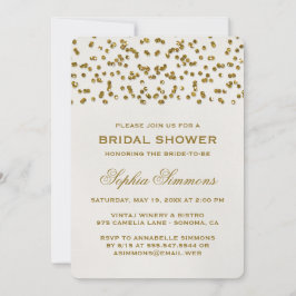 Invitación Purpurina de glamour de oro Confetti Bridal Shower