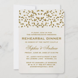 Invitación Purpurina de glamour de oro Ensayo de confetti cen