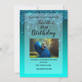 Invitación Purpurina de goteo personalizado