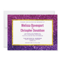 Purpurina de guijarros rosados y púrpura Boda de g