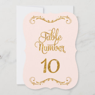 Invitación Purpurina de guiones de moda Número de tabla 10 Bo