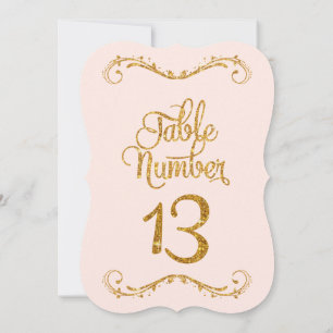 Invitación Purpurina de guiones de moda Número de tabla 13 Bo