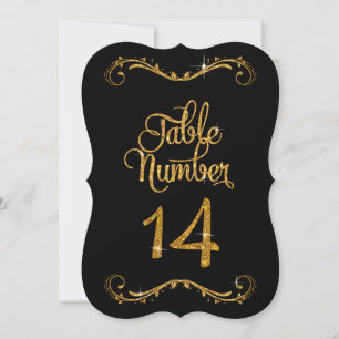 Invitación Purpurina de guiones de moda Número de tabla 14 re