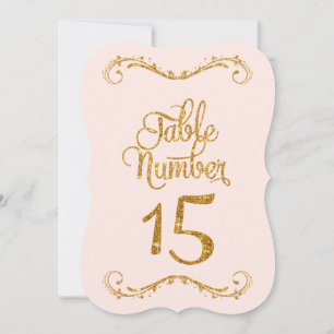 Invitación Purpurina de guiones de moda Número de tabla 15 Bo