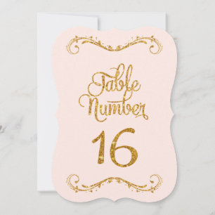 Invitación Purpurina de guiones de moda Número de tabla 16 Bo