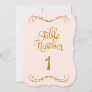 Invitación Purpurina de guiones de moda Número de tabla 1 Bod