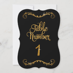 Invitación Purpurina de guiones de moda Número de tabla 1 Rec