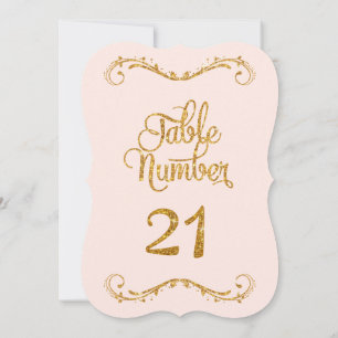 Invitación Purpurina de guiones de moda Número de tabla 21 Bo
