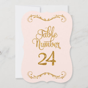 Invitación Purpurina de guiones de moda Número de tabla 24 Bo