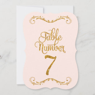 Invitación Purpurina de guiones de moda Número de tabla 7 Bod